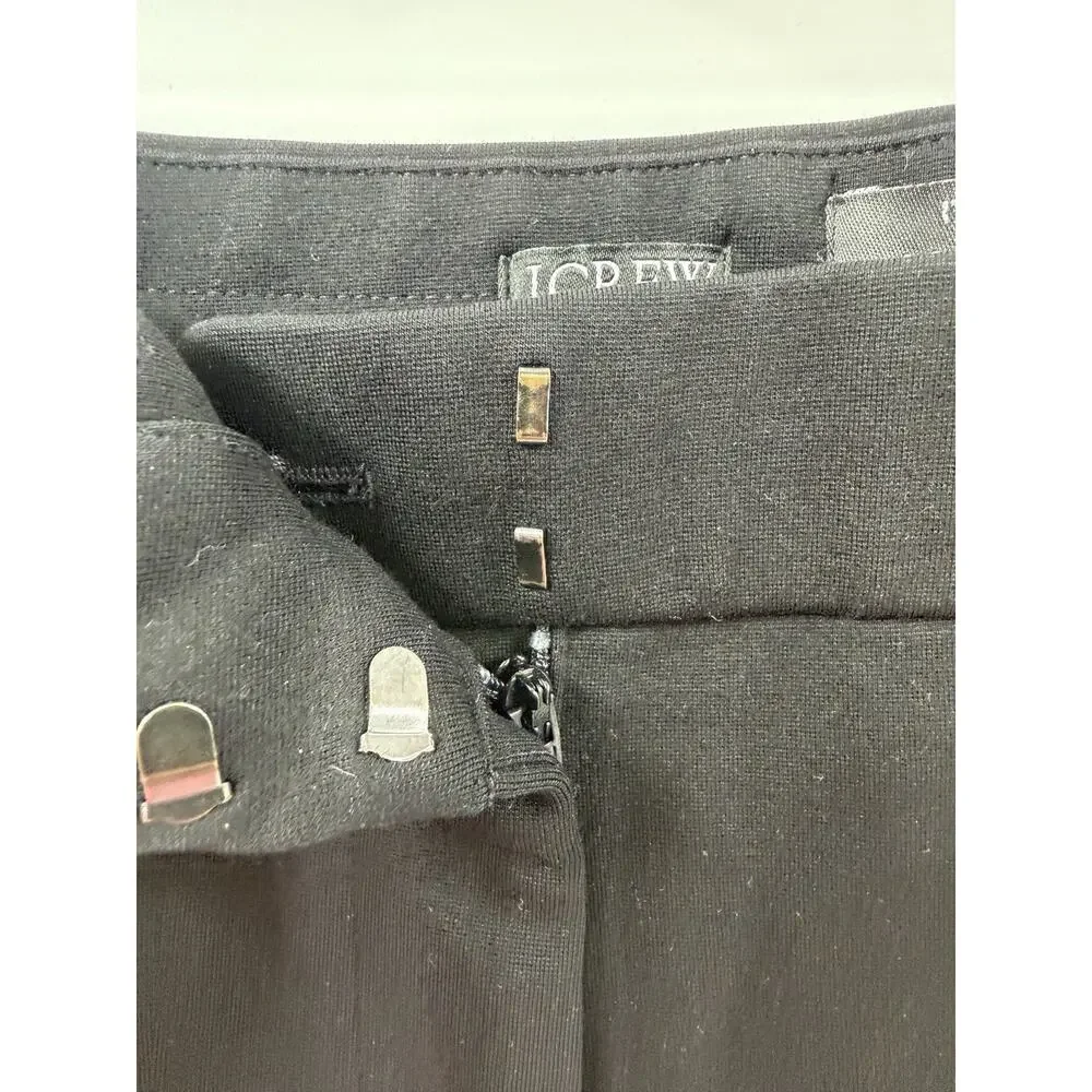 J.Crew Women’s Black Pleated Cropped Flare Trouser Pants Italian Fabric Size 10